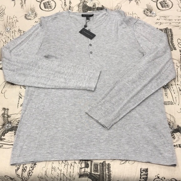 John Varvatos Star USA Long Sleeve Henley Top - Picture 2 of 5